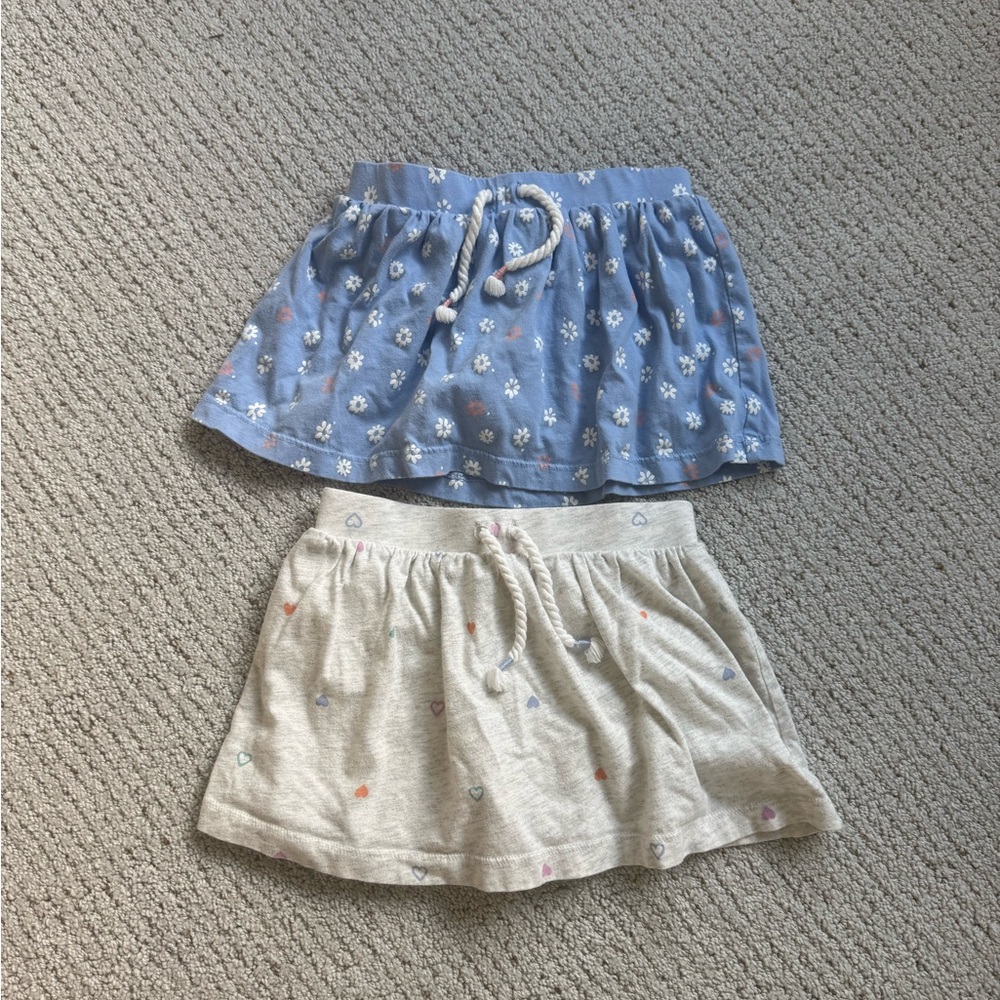 Floral Skorts Set in Blue and Gray